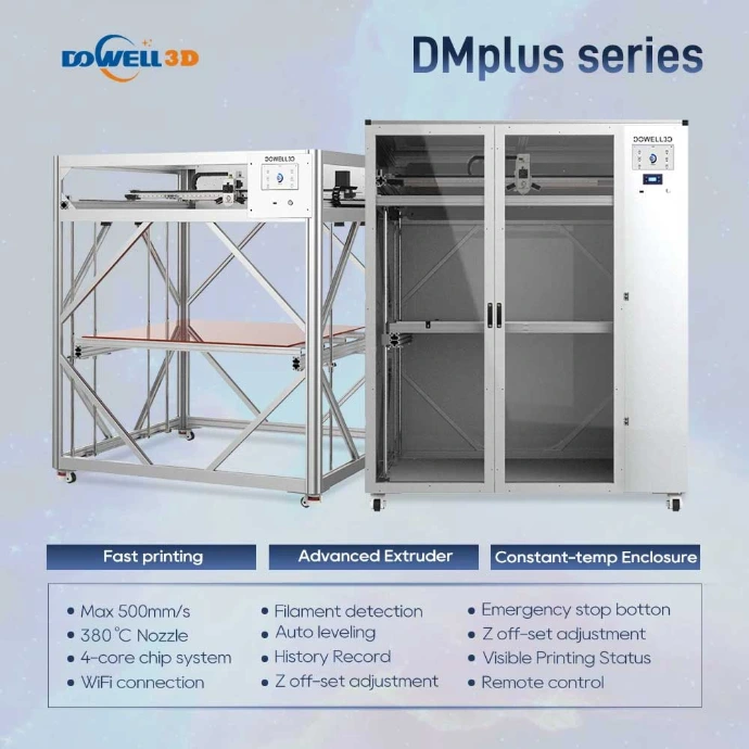 Large Format 3D Printer 600x600x600mm Dowell DM6 Plus High Speed 3D Printer with Heating Enclosure - Industrial Grade 3D Printer