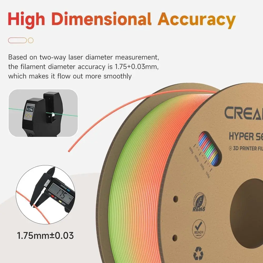 Hyper PLA Rainbow 1.75mm 3D Printing Filament 1kg | Vertex 3D