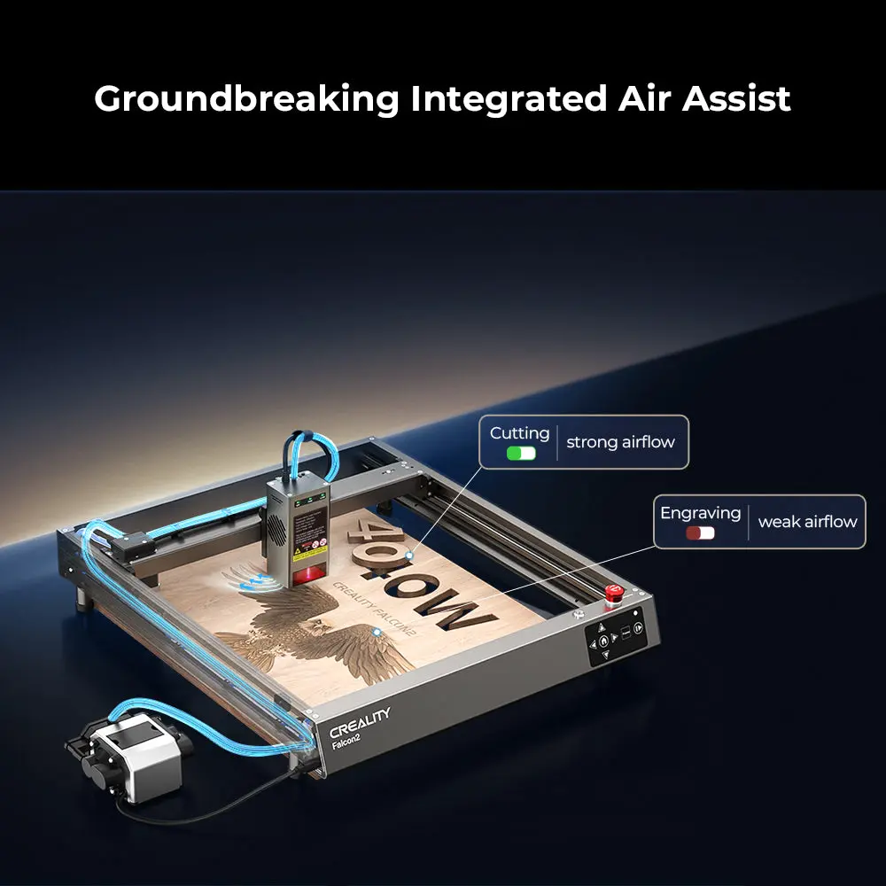 Creality Laser Engraver Creality Falcon2 40W offers high-speed laser engraving, upgraded cooling, and precision cutting—ideal for wood, acrylic, and leather.