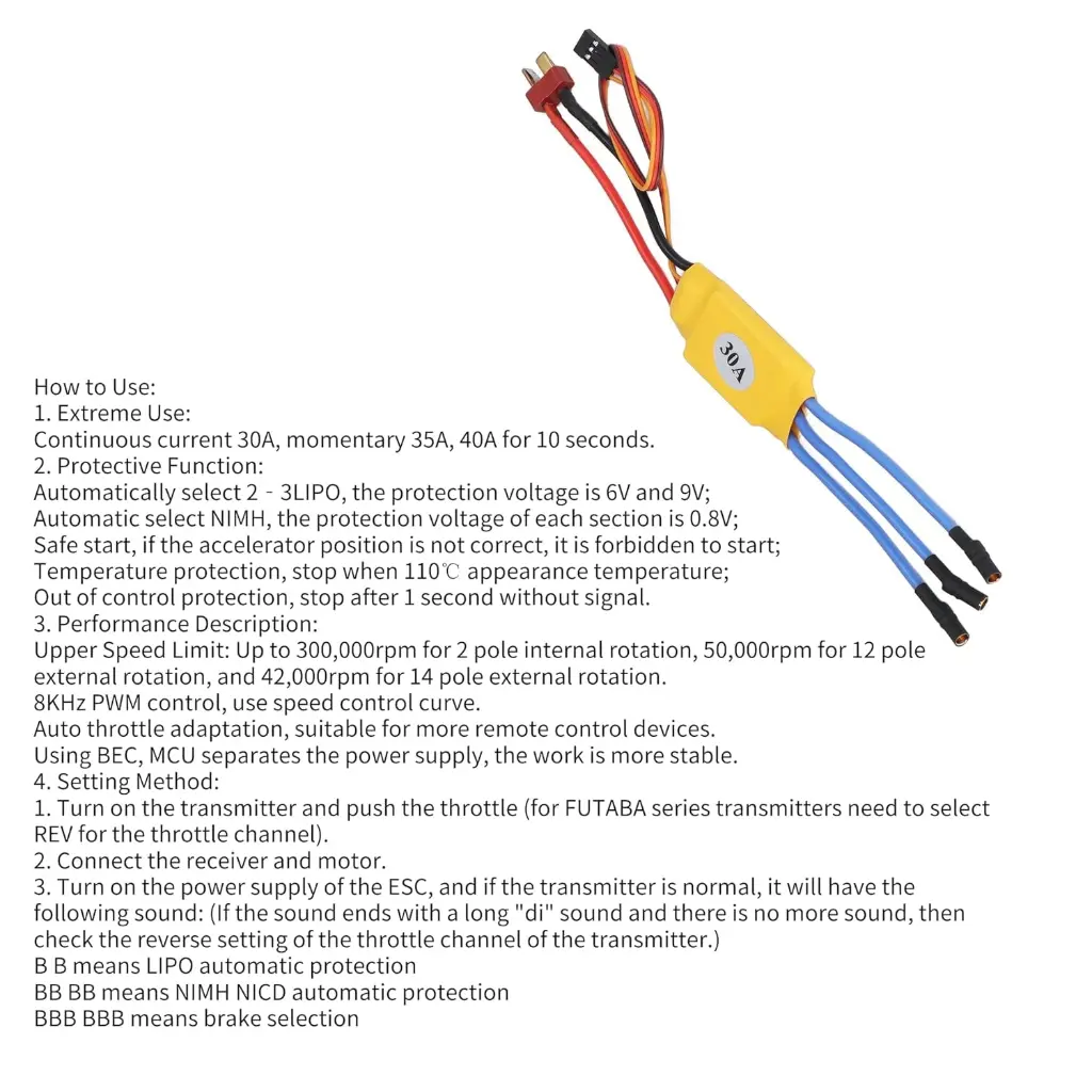 Standard 30A BLDC ESC Electronic Speed Controller