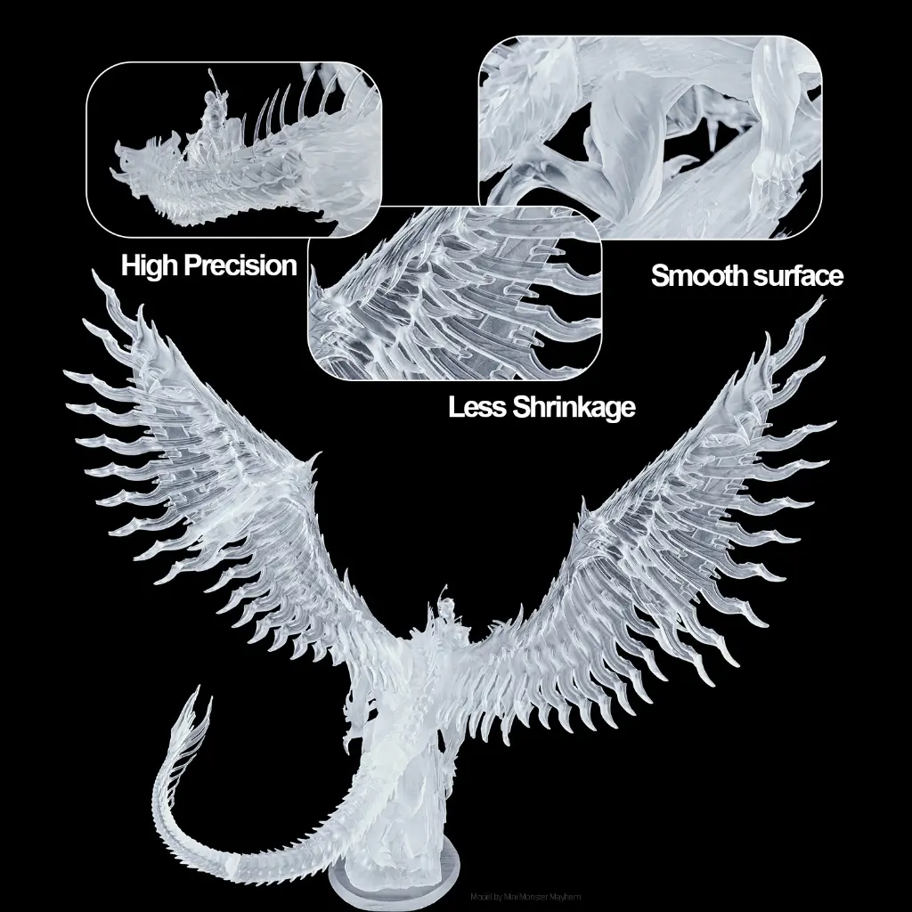 Jamg HE Standard Plus Resin 10k - High Clear The Standard Plus 10K resin from the Jamg He catalog of functional 3D printing resins is a rigid resin compatible with many open material LCD resin 3D printers