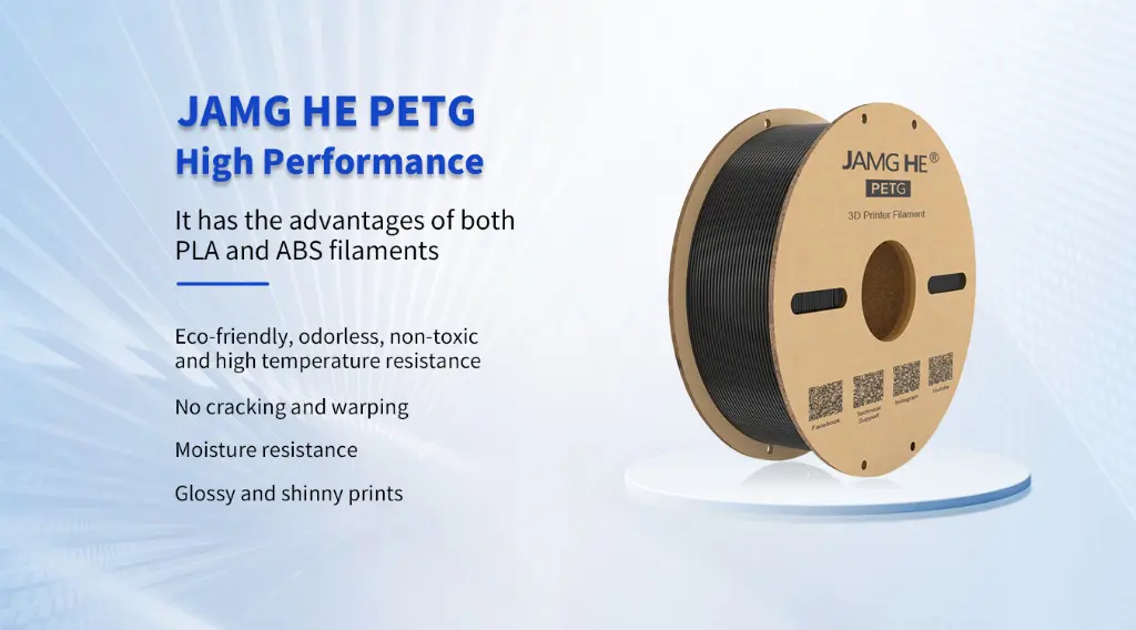 The Jamg He PETG filament is a great choice for those seeking an elegant surface finish combined with strength and temperature resistance