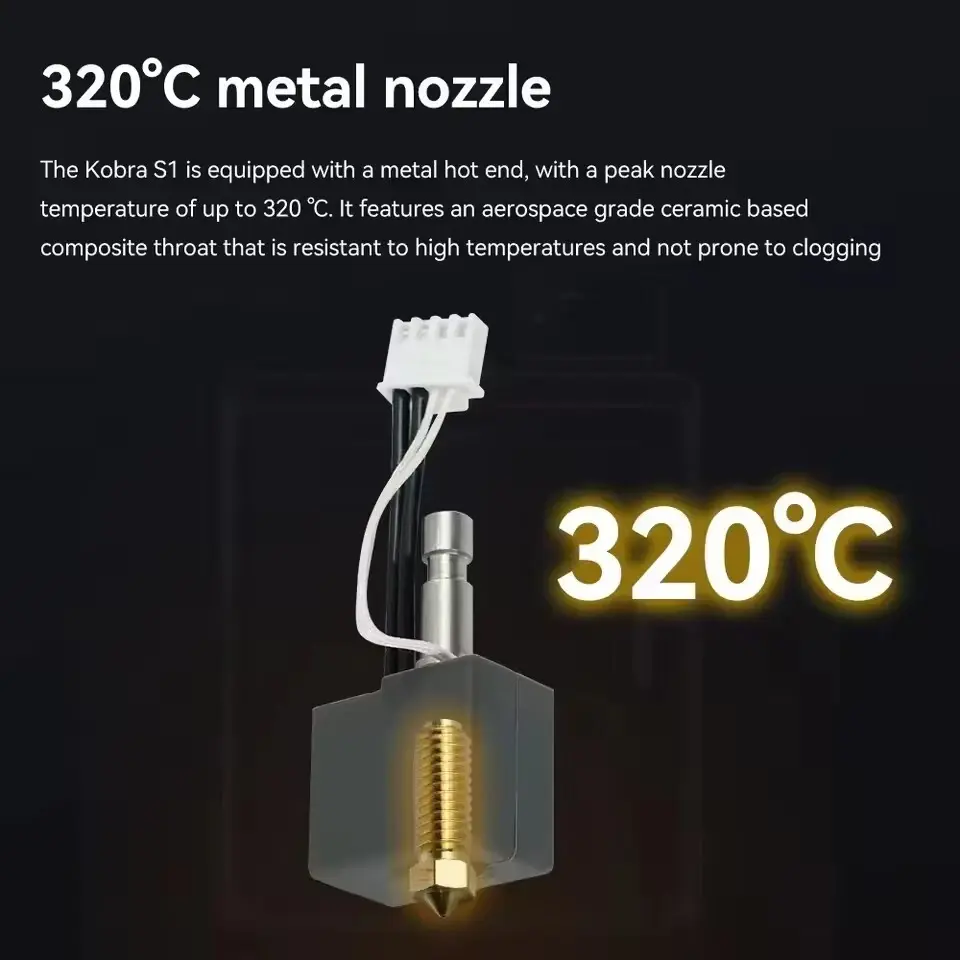 The Upgrade Hot End Kit for Anycubic Kobra S1 a high-precision, all-metal hotend designed for fast, high-temperature 3D printing. Whether you’re printing prototypes or durable end-use parts, this hotend upgrade transforms your Anycubic Kobra S1 into a more powerful and versatile 3D printer.
