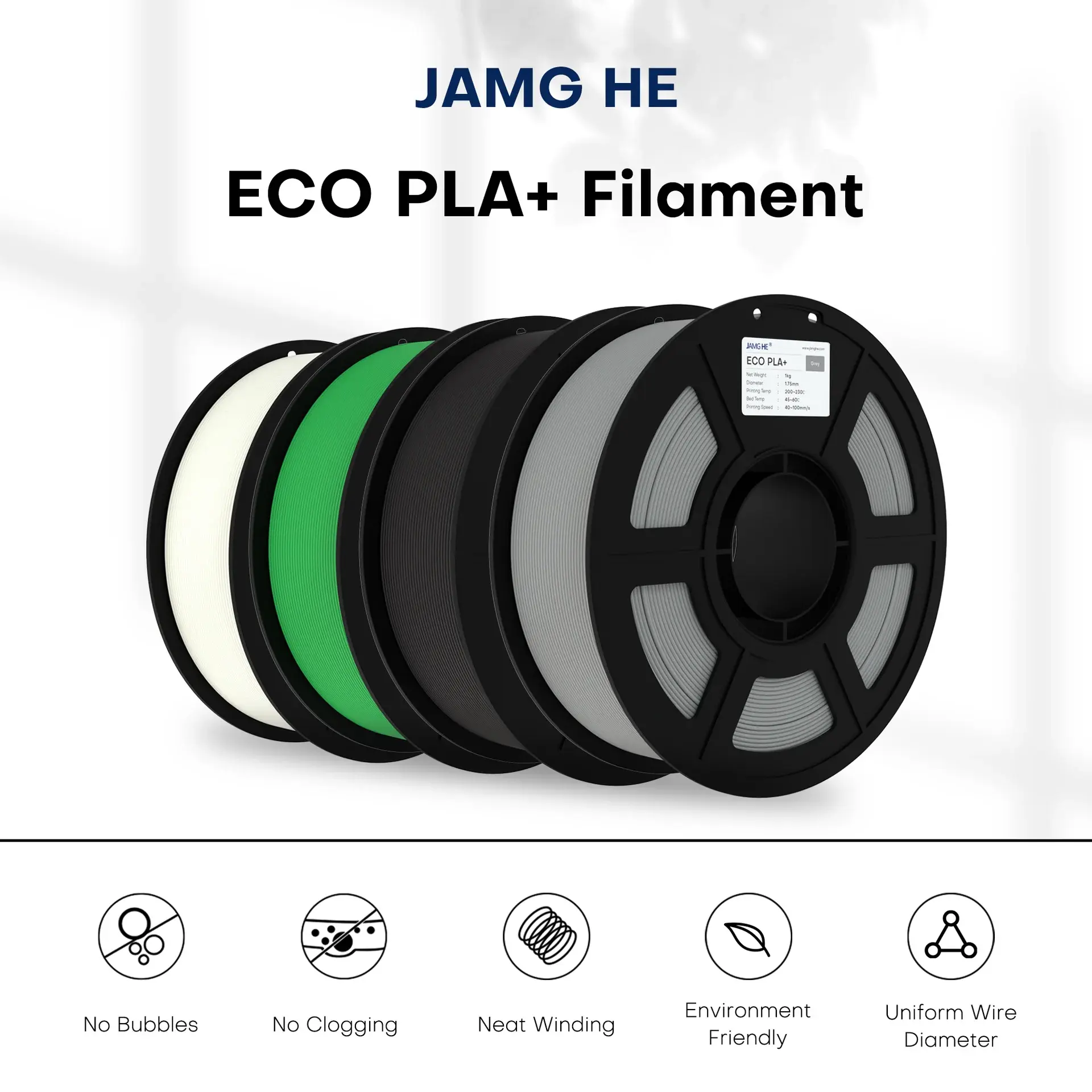 High-Quality PLA Filaments: Made from high-quality PLA, a commonly used thermoplastic material with a low melting temperature, low warpage and shrinkage, easy to print, odorless during printing, and provides a smooth surface finish.