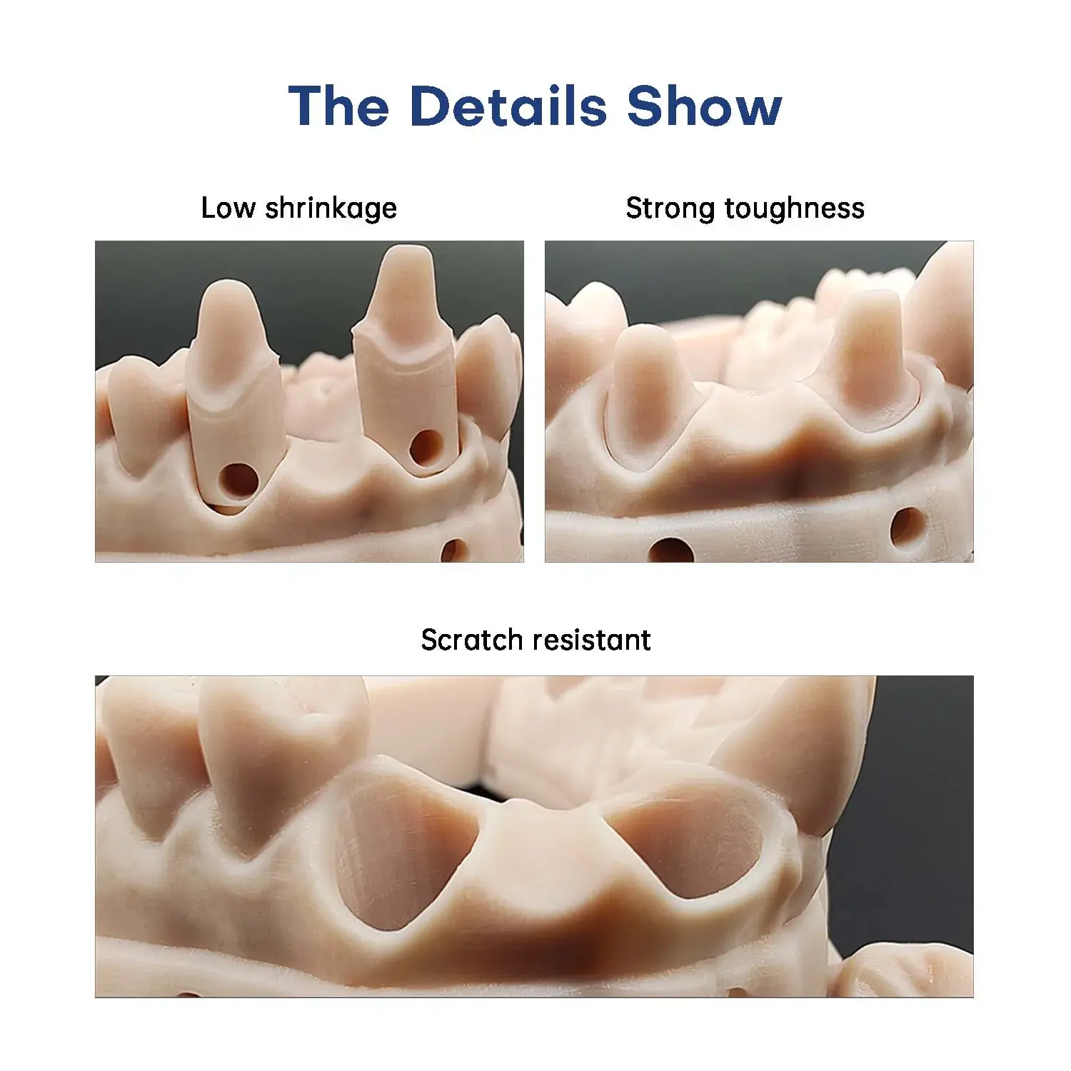 Dental resin for 3d printing in dental labs required ultra low shrinkage and scratch resistance during the whole process, especially for oral implantology and prosthodontics