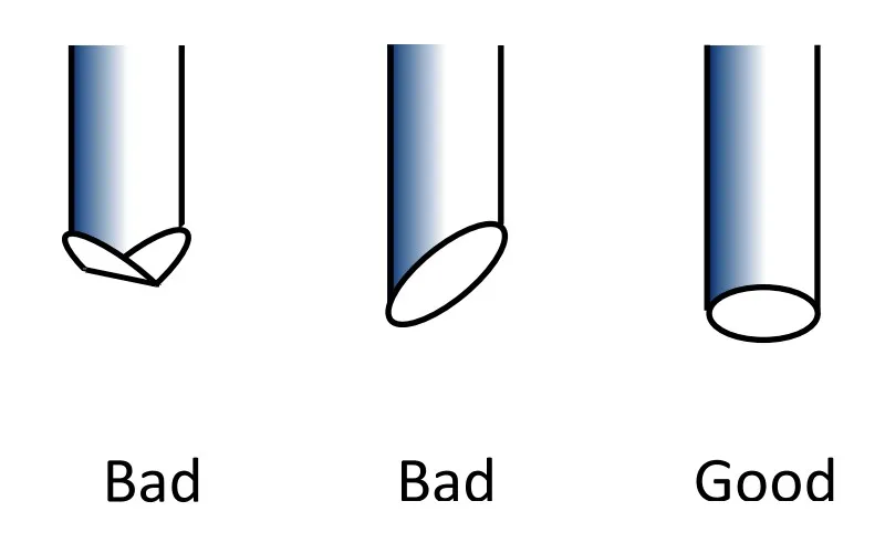 PTFE TUBE CUTTER A factor that is often neglected is the importance of properly cutting the PTFE tube. It is essential to obtain a clean and perfectly square cut, especially in the area of connection with the hotend. A Bowden tube with a bad cut can be a reason for jams at the hotend.