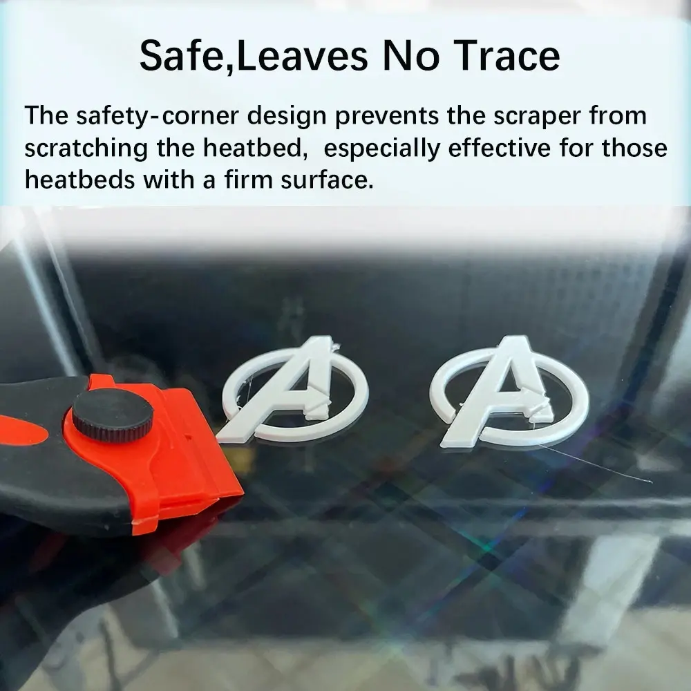 Specially designed for 3D printer heatbed:Different from ordinary scrapers，the back of our's scraper feature protective plates that fit snugly against the heatbed, prevent scratches during use.
