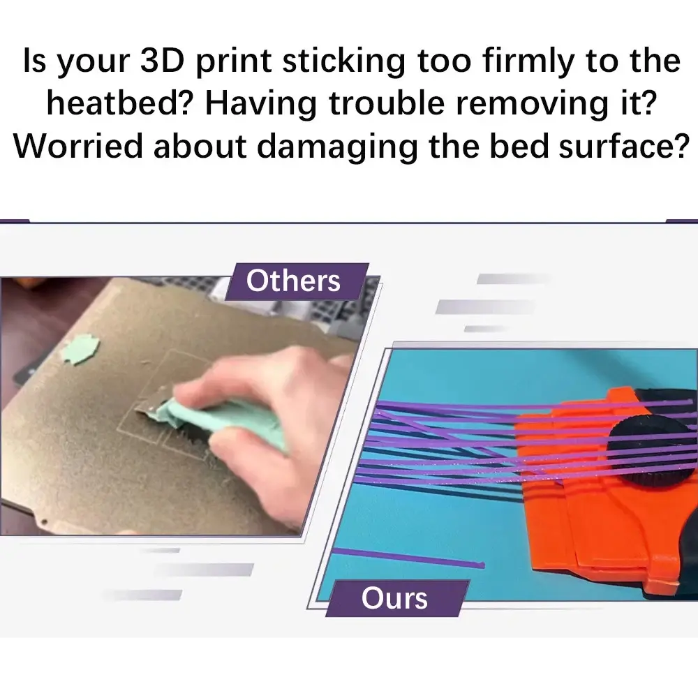 Specially designed for 3D printer heatbed:Different from ordinary scrapers，the back of our's scraper feature protective plates that fit snugly against the heatbed, prevent scratches during use.