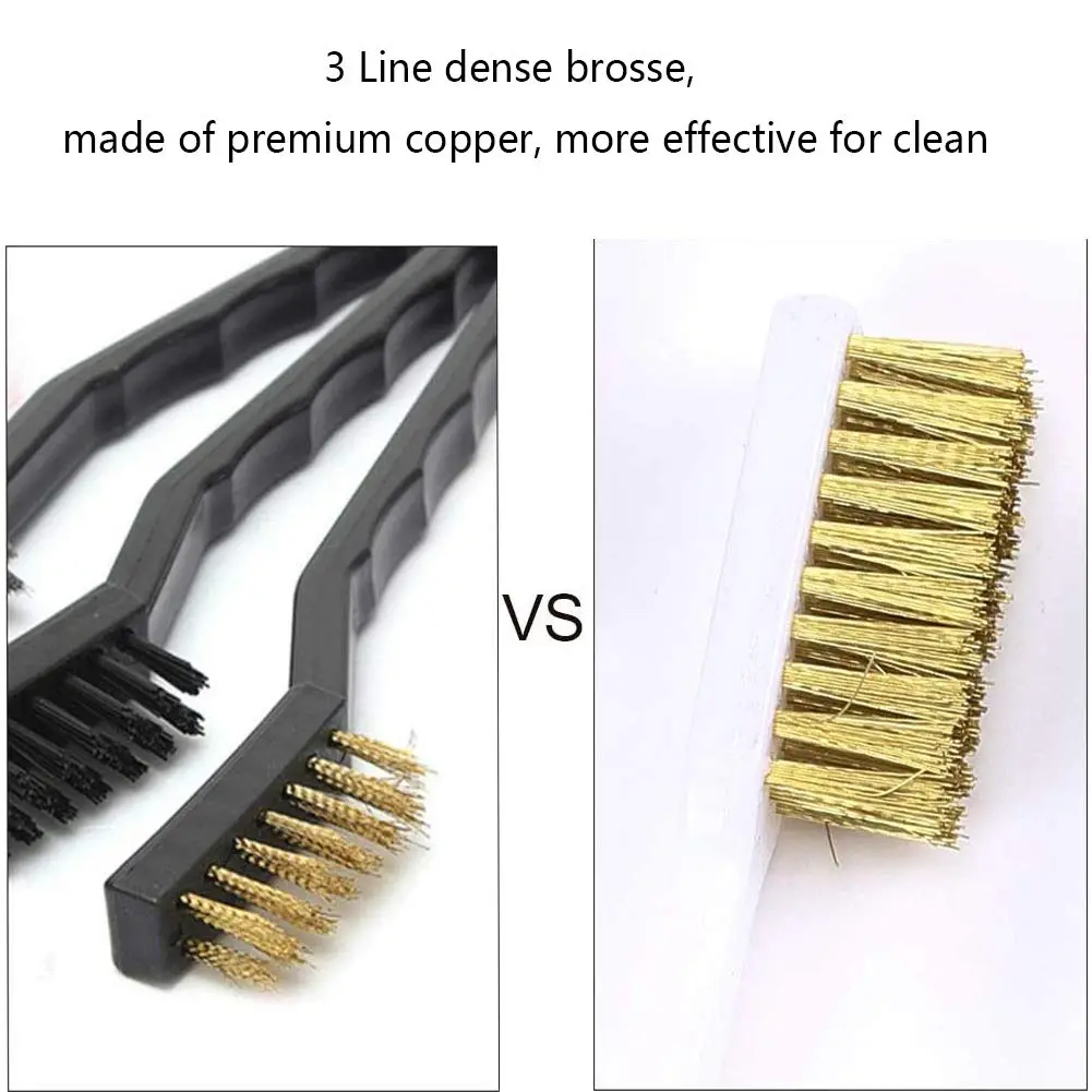 3D printer accessories: the copper wire brush is specially used for cleaning the nozzle extruder hot-end hot bed of the 3D printer. With the nozzle cleaning brush, you can clean paint, grease and other dirt from metal parts.