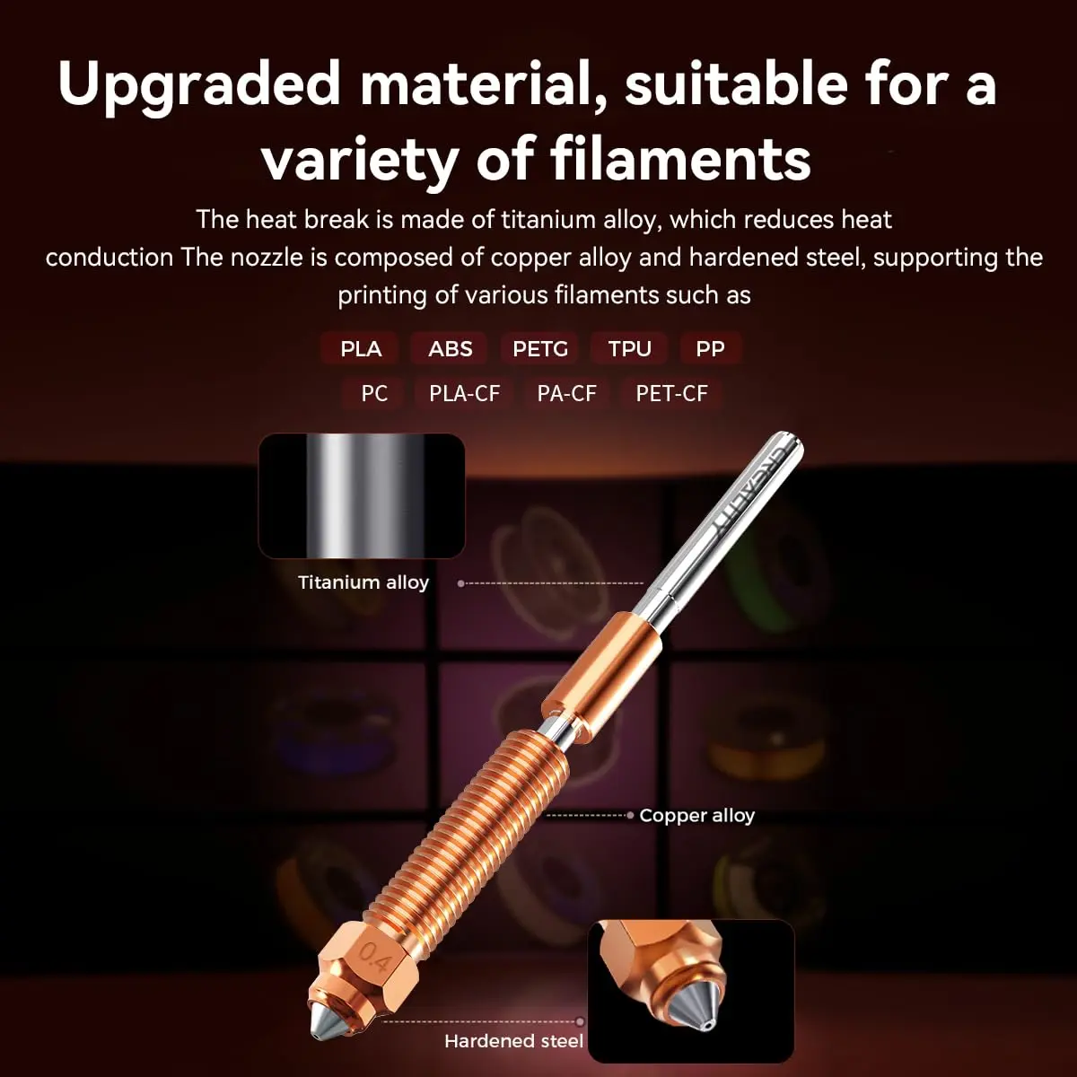 Creality Ender 3 V3 Plus Hotend Kit Creality Ender 3 V3 Plus Hotend Kit, Original Ceramic Heating Block Kit 300°C High Temperature Resistance 60W Fast Heating High Thermal Conductivity Ceramics with Quick-Swap Integrated Nozzle