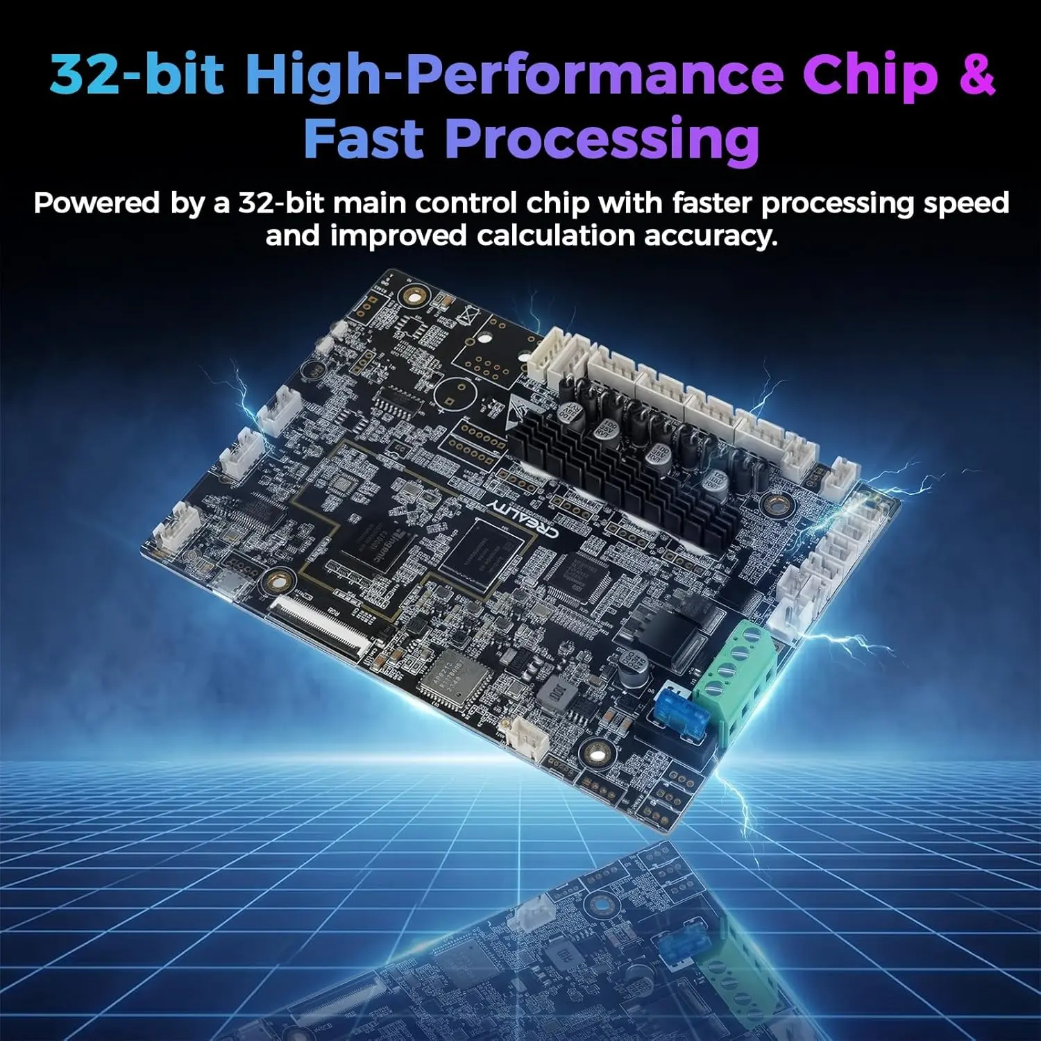 Creality Official Ender 3 V3 Plus Silent Mainboard Kit, Original 32-bit V3 Plus Motherboard with TMC2209 Driver Comes pre-installed with Ender 3 V3 Plus firmware for hassle-free direct replacement. The kit is only compatible with the Creality Ender 3 V3 Plus 3D Printer.
