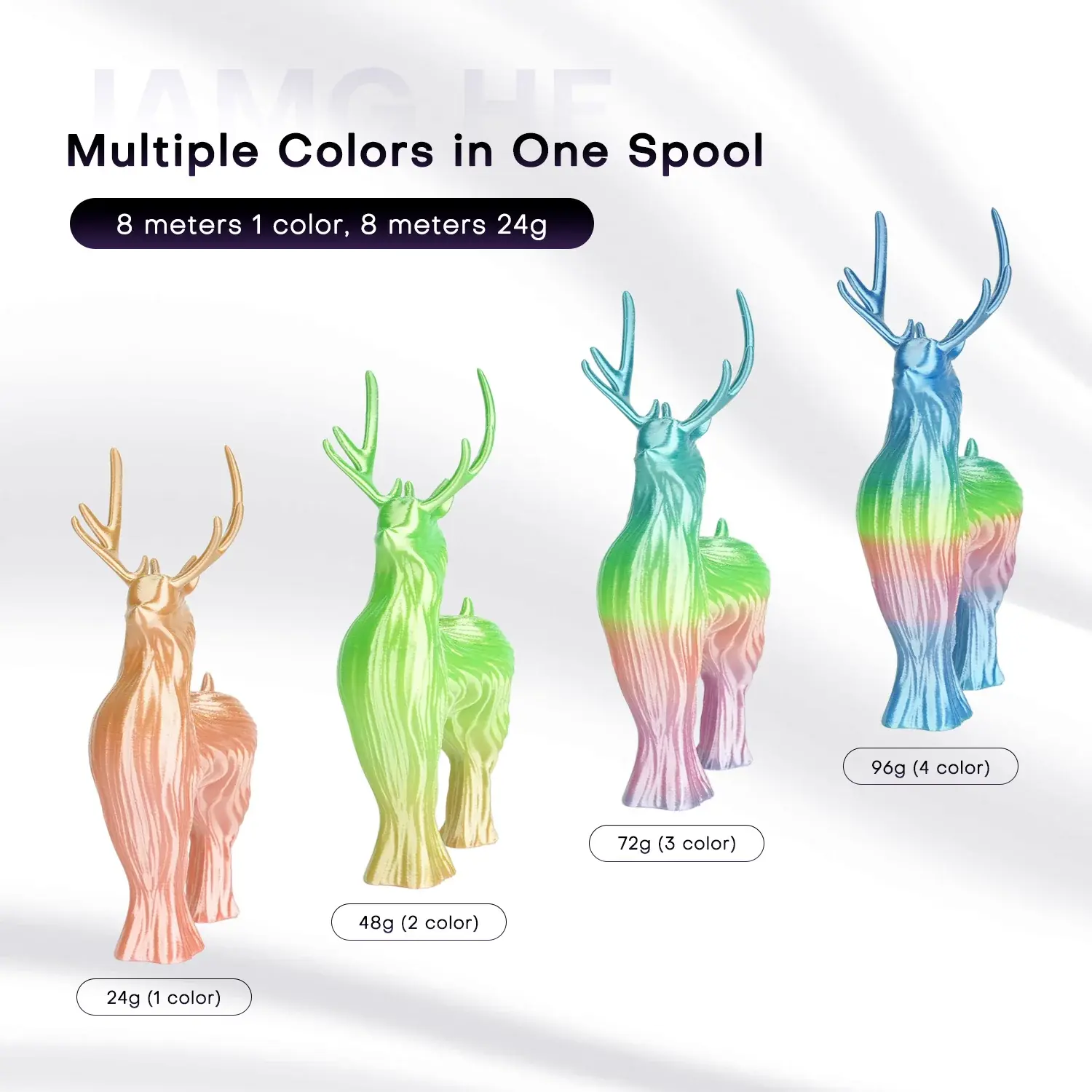 Rainbow Silk PLA Jamg He SilkPLA Rainbow Filament is a great choice for 3D printing projects. It is made with a combination of polylactic acid and other additives. The filament offers superior layer bonding and is ideal for producing parts with increased strength and stiffness.