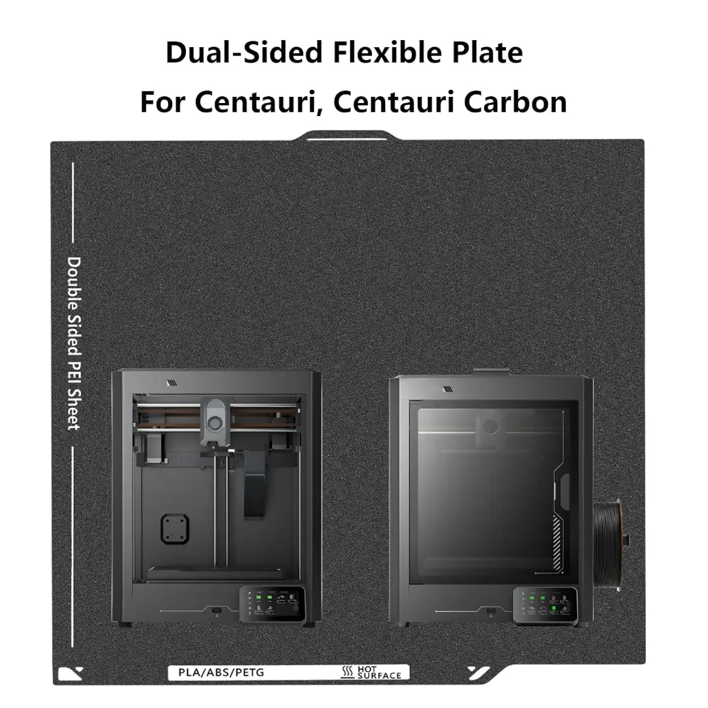 Double-Sided Black PEI Build Plate for Elegoo Centauri Carbon, Textured PEI Plate Print Bed Platform Spring Steel Flexible Sheet for Centauri CarbonCentauri, 260X271MM (6).webp