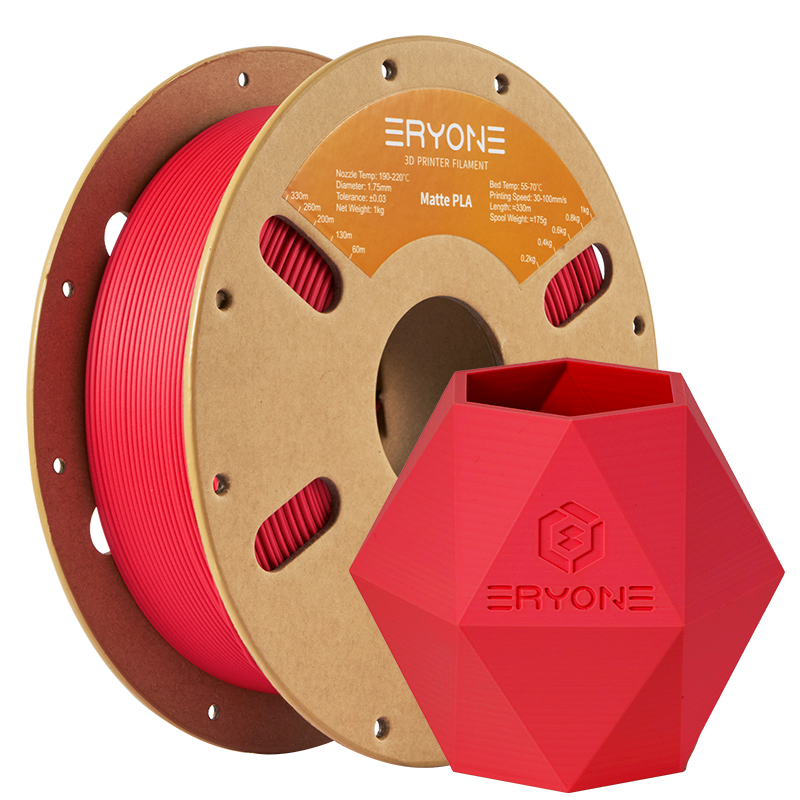 ERYONE Matte PLA Filament, 1.75mm Filament for 3D Printer (Red)