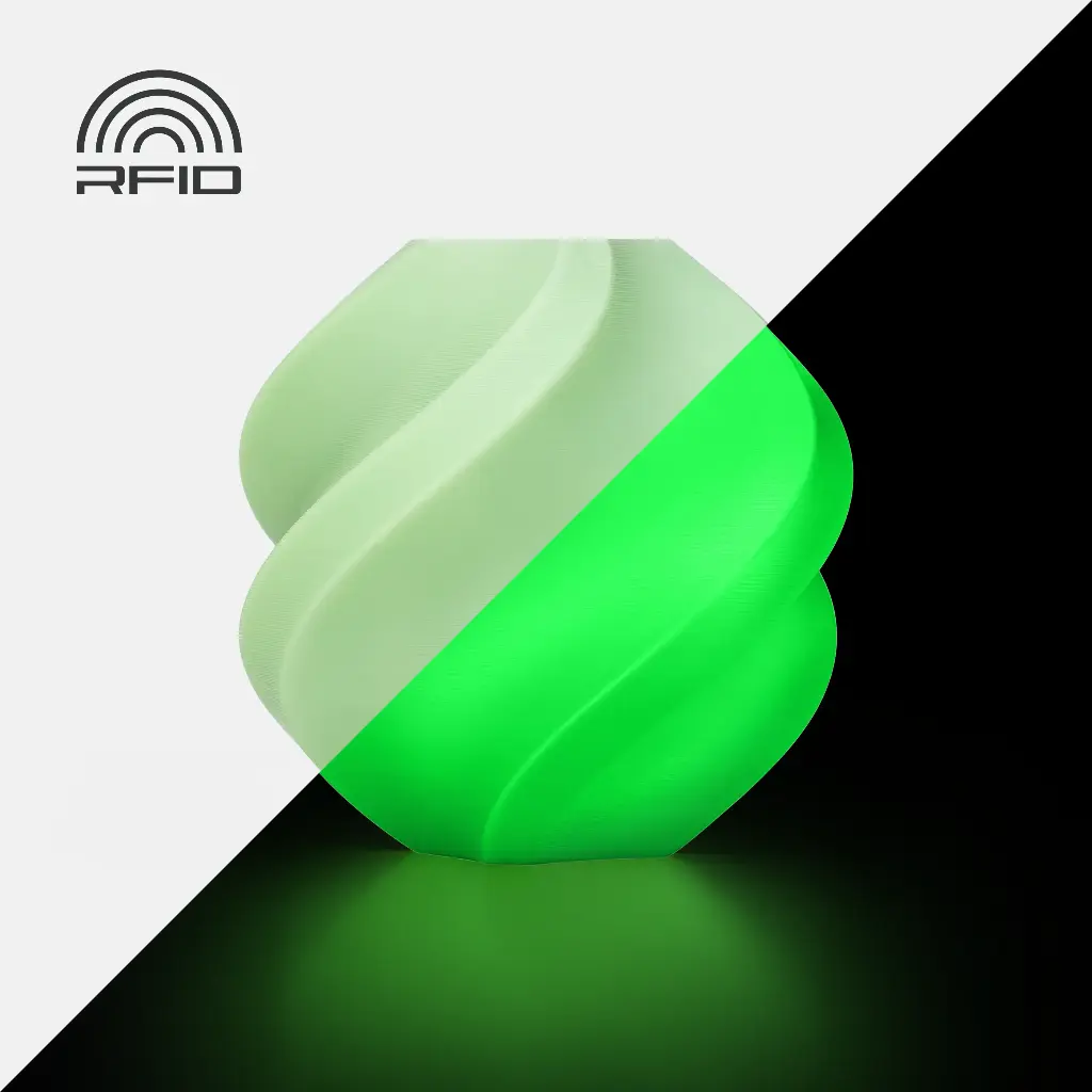 Bambu PLA Glow 3D Printer Filament (Glow Green)