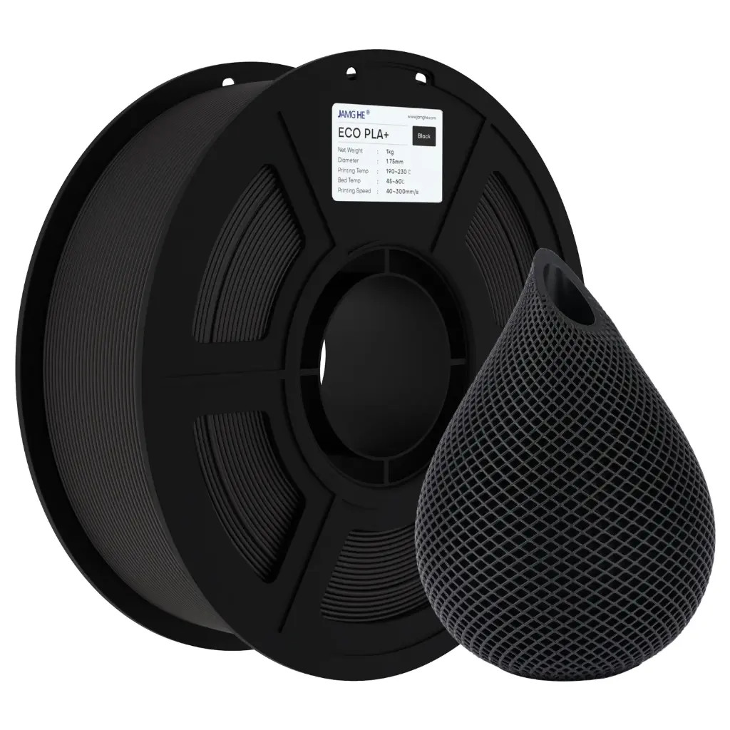 JAMG HE Eco-Friendly 1.75mm PLA+ 3D Printer Filament 1kg/Roll in Pakistan (Black)