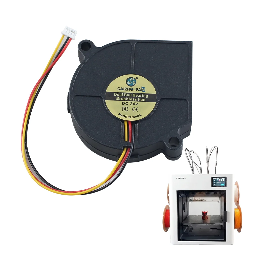 [FN-512004-10] 5015 DC24V Dual Ball Bearing Blower Cooling Fan With 3Pin Connector for Snapmaker U1 Print Head Extruder Nozzle Cooling Replacement