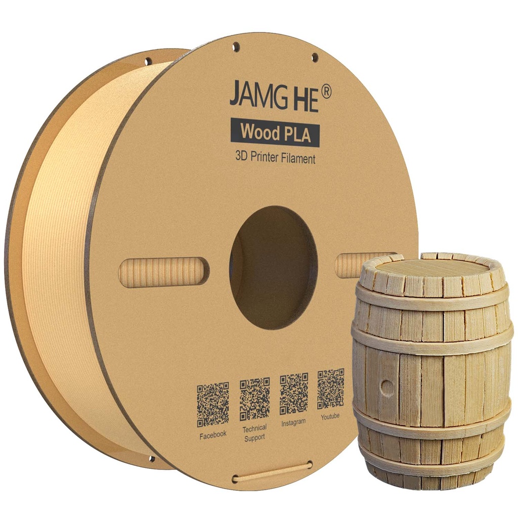 JAMG HE Wood PLA Filament (Natural Wood)